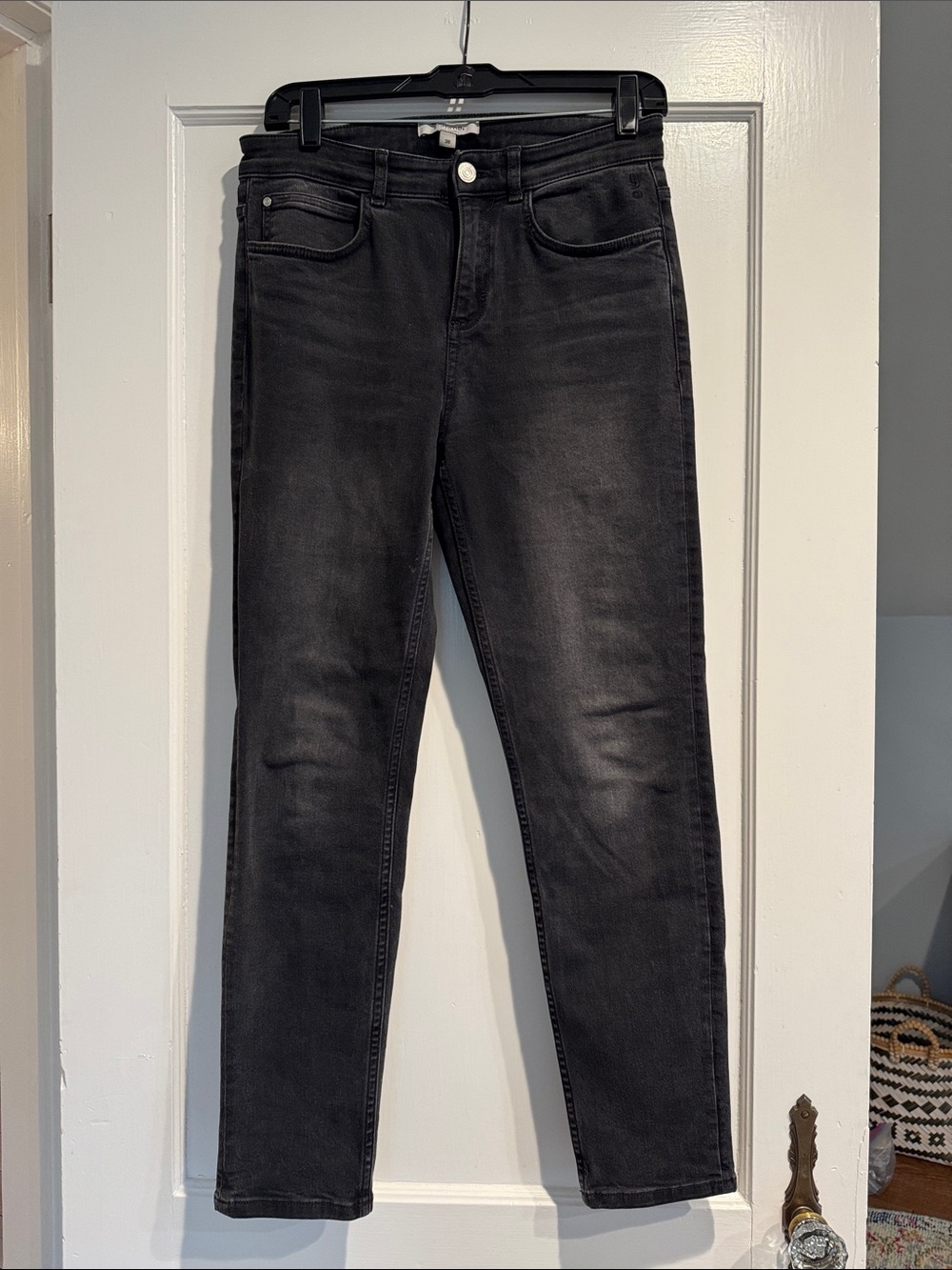 Comma Dark Gray Skinny Jeans with Subtle Fade